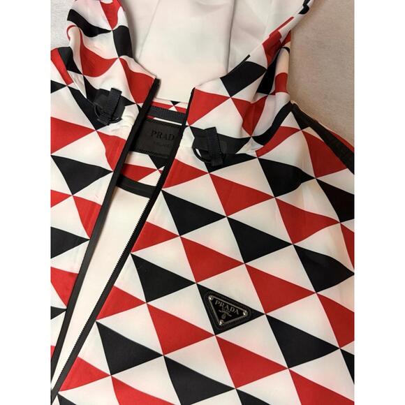 Prada Jersey Triangol Geometric Print Hoodie SZ S Brand New - Picture 2 of 4